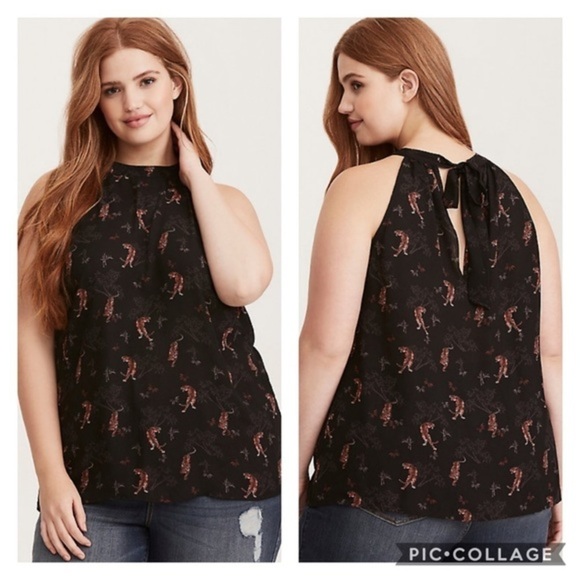 NWOT Torrid Tiger Print Mock Neck Sleeveless Top - Picture 1 of 6